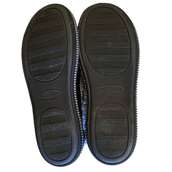 Skechers Memory Foam Slippers Fur Lined Sz 7 Black/Gray #45Q - Picture 9 of 10